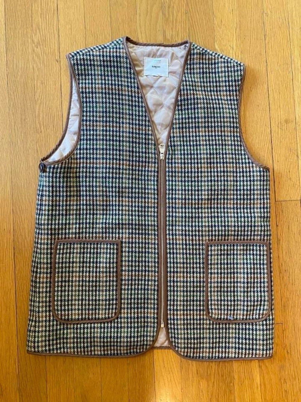 Designer Label “Suncoo Paris” Houndstooth Quilted Vest